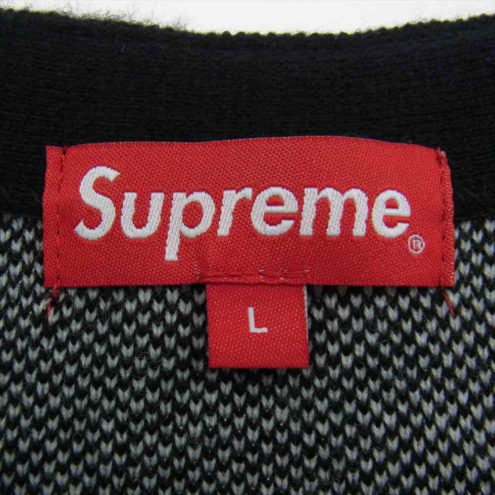 Supreme シュプリーム 21SS Brushed Checkerboard Cardigan チェッカー カーディガン ブラック系 L【中古】