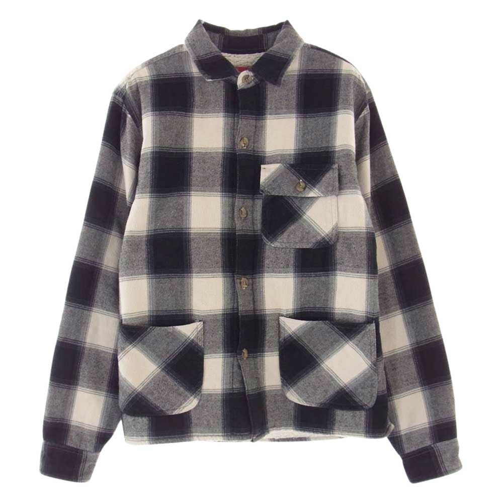 Supreme シュプリーム 17AW  Buffalo Plaid Sherpa Chore Shirt 長袖 シャツ グレー系 S【中古】