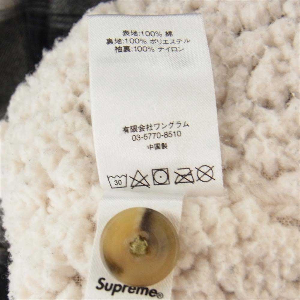 Supreme シュプリーム 17AW  Buffalo Plaid Sherpa Chore Shirt 長袖 シャツ グレー系 S【中古】