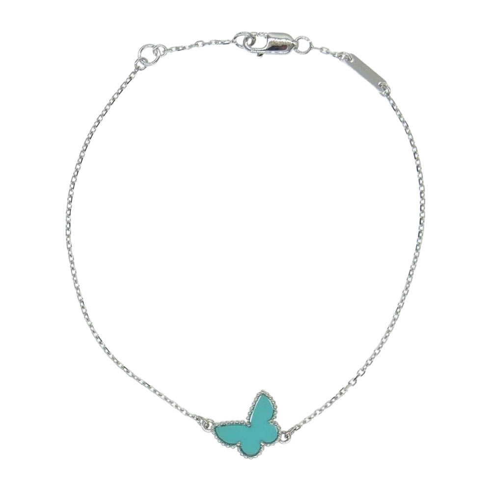 Van Cleef & Arpels ヴァンクリーフ＆アーペル  【新品仕上げ済】K18WG ターコイズ スウィートアルハンブラ パピヨン ブレスレット【極上美品】【中古】