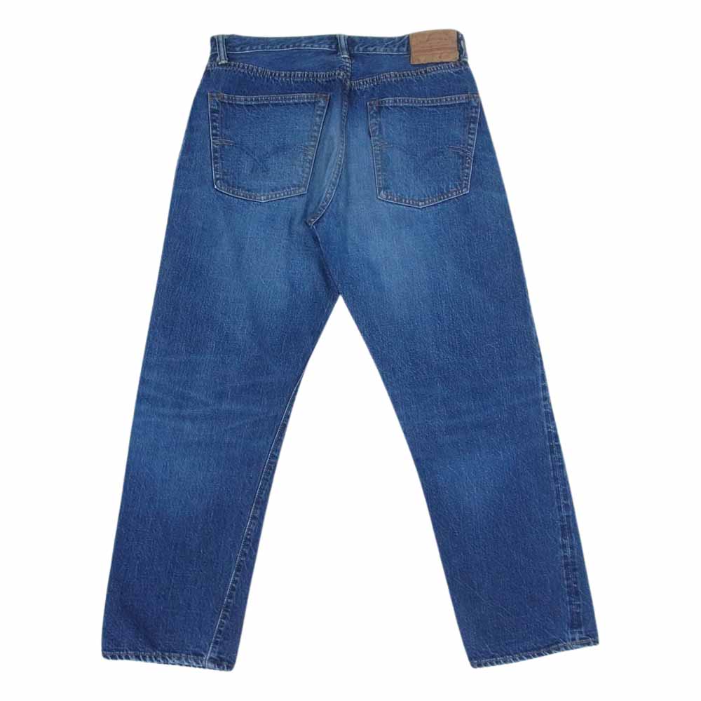 WAREHOUSE ウエアハウス Lot 1105 セコハン 2nd hand USED ウォッシュ 加工 ジップフライ テーパード ジーンズ デニム パンツ インディゴブルー系 33【中古】