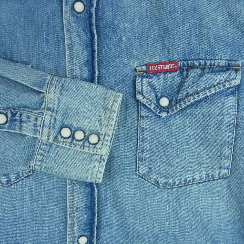 HYSTERIC GLAMOUR ヒステリックグラマー 22AW 02223AH05 SUNSET STRIP 刺繍 ウエスタン デニム 長袖 シャツ インディゴブルー系 L【新古品】【未使用】【中古】