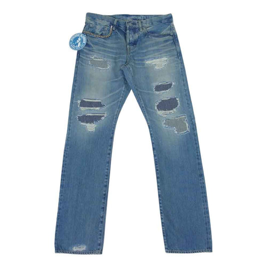 HYSTERIC GLAMOUR ヒステリックグラマー 02223AP13 SP加工 WR スリム ストレート デニム パンツ インディゴブルー系 32【新古品】【未使用】【中古】