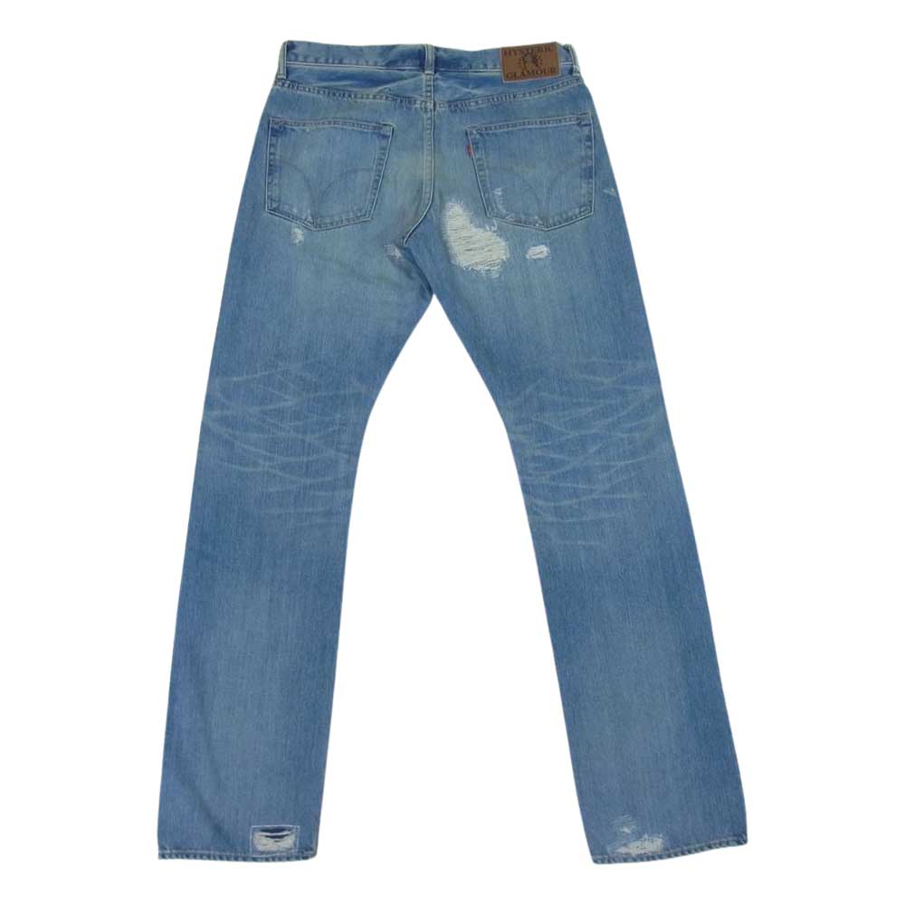 HYSTERIC GLAMOUR ヒステリックグラマー 02223AP13 SP加工 WR スリム ストレート デニム パンツ インディゴブルー系 32【新古品】【未使用】【中古】