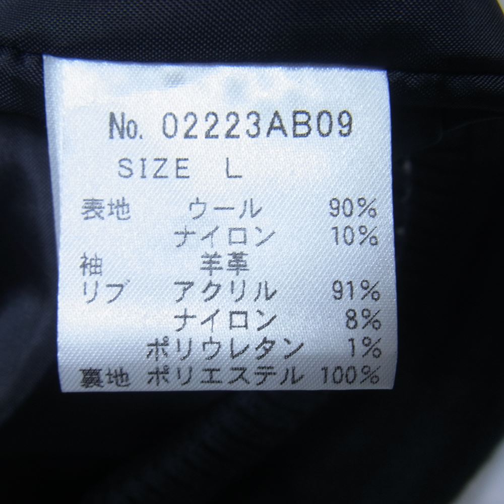 HYSTERIC GLAMOUR ヒステリックグラマー 22AW 02223AB09 SEE NO EVIL 刺繍 ヴァーシティ ウール スタジアム ジャケット スタジャン ブラック系 L【新古品】【未使用】【中古】