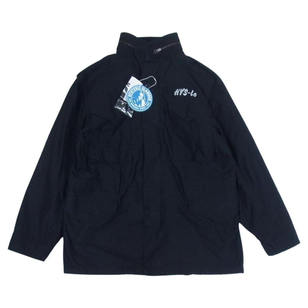 HYSTERIC GLAMOUR ヒステリックグラマー 22AW 02223AB21 野口強 TSUYOSHI NOGUCHI AGAINST THE WORLD M-65 ガール プリント フィールド ミリタリー ジャケット ブラック系 L【極上美品】【中古】