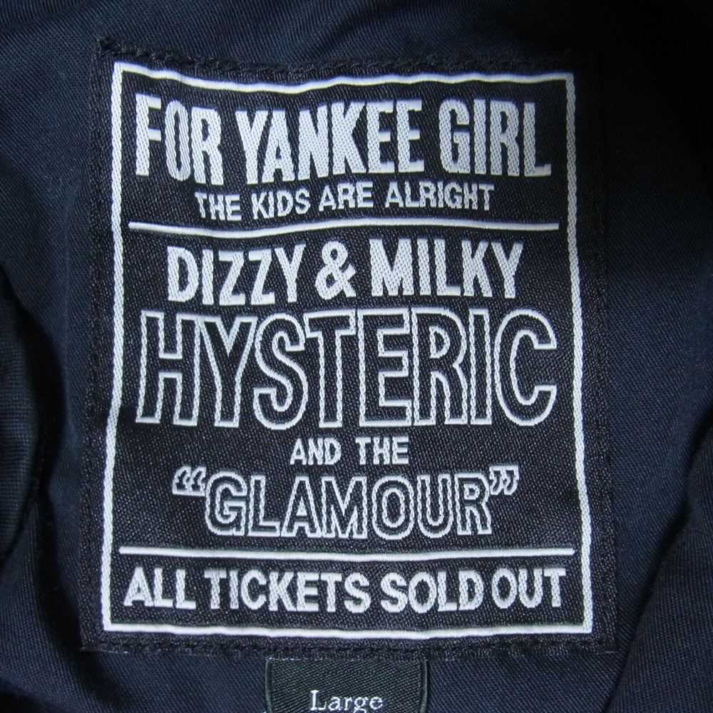 HYSTERIC GLAMOUR ヒステリックグラマー 22AW 02223AB21 野口強 TSUYOSHI NOGUCHI AGAINST THE WORLD M-65 ガール プリント フィールド ミリタリー ジャケット ブラック系 L【極上美品】【中古】
