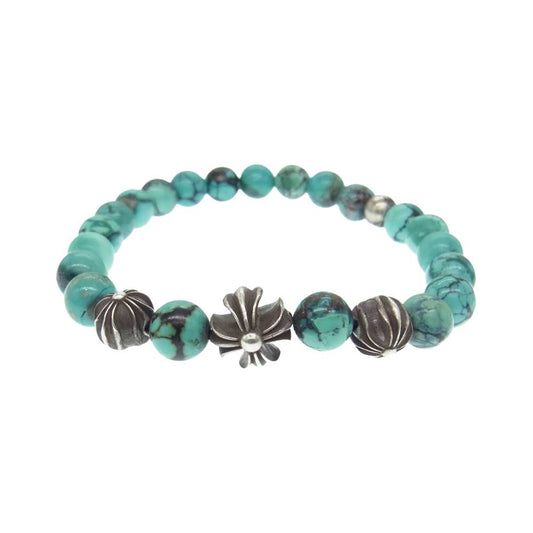 CHROME HEARTS クロムハーツ（原本有） BEAD 8mm  ターコイズ ビーズ ブレスレット ライトブルー系【中古】