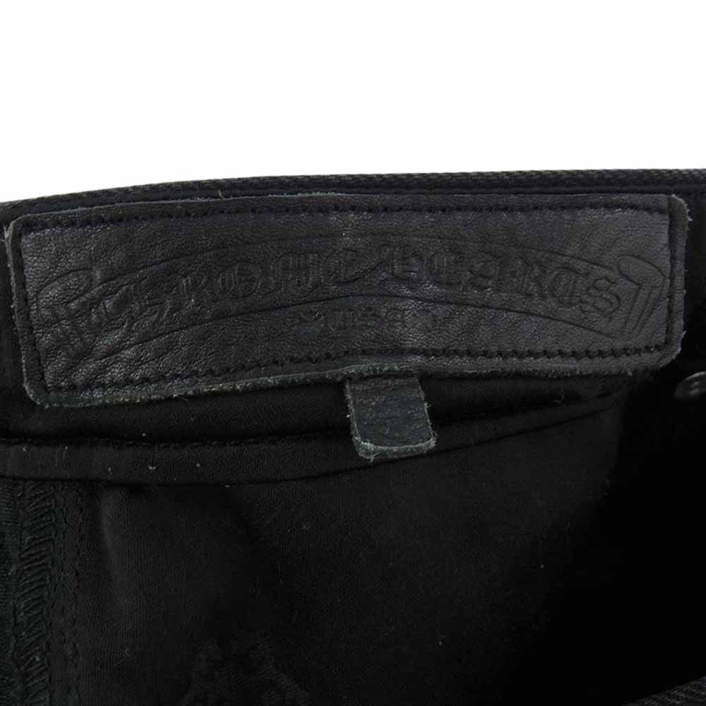 CHROME HEARTS クロムハーツ（原本無） フレアニー ウォッシュ ブラック デニム パンツ クロスボール ボタン ブラック系 28【中古】