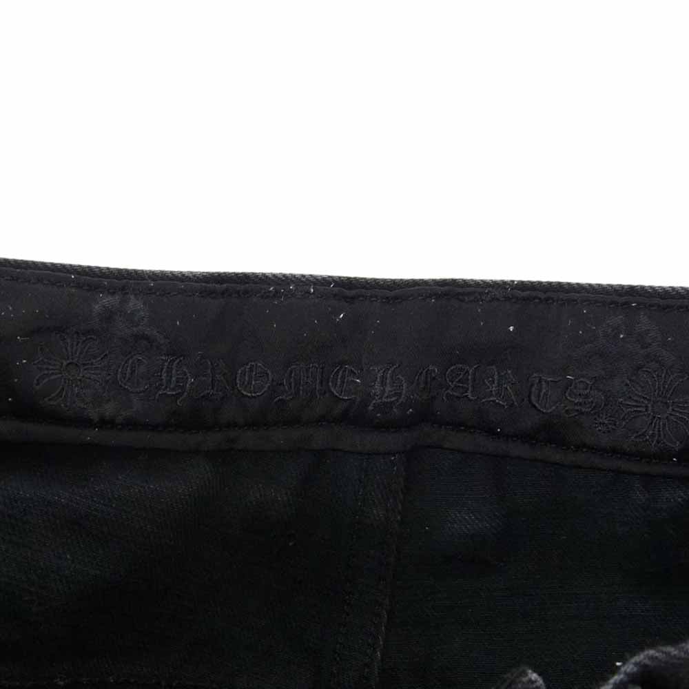 CHROME HEARTS クロムハーツ（原本無） フレアニー ウォッシュ ブラック デニム パンツ クロスボール ボタン ブラック系 28【中古】