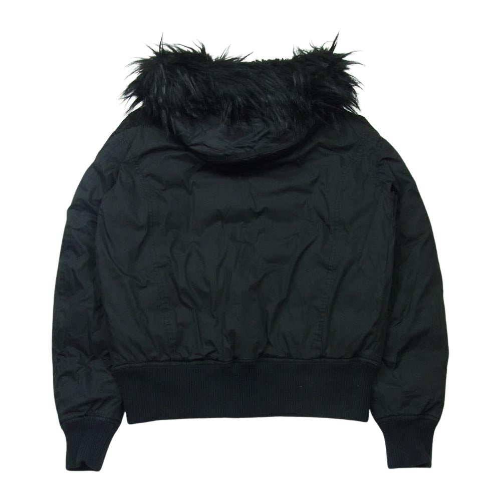 DIESEL ディーゼル コットン ナイロン 中綿 ボンバー ジャケット 中国製 ブラック系 M【中古】