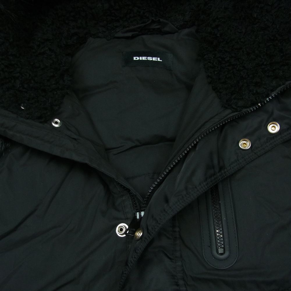 DIESEL ディーゼル コットン ナイロン 中綿 ボンバー ジャケット 中国製 ブラック系 M【中古】