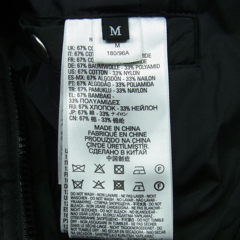 DIESEL ディーゼル コットン ナイロン 中綿 ボンバー ジャケット 中国製 ブラック系 M【中古】