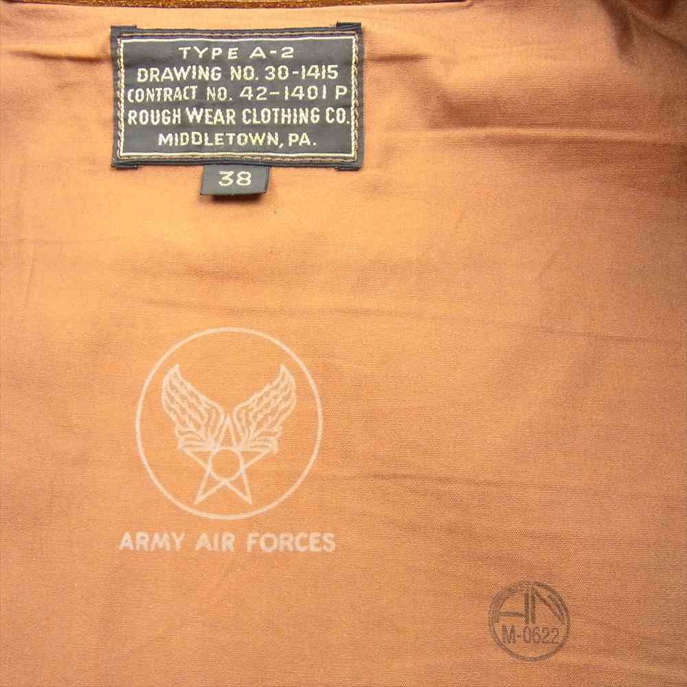 The REAL McCOY'S ザリアルマッコイズ 旧マッコイ ラフウェア 実名復刻 A-2 カスタム KUNMING JOE'S CBI レザー ジャケット  ブラウン系 38【中古】