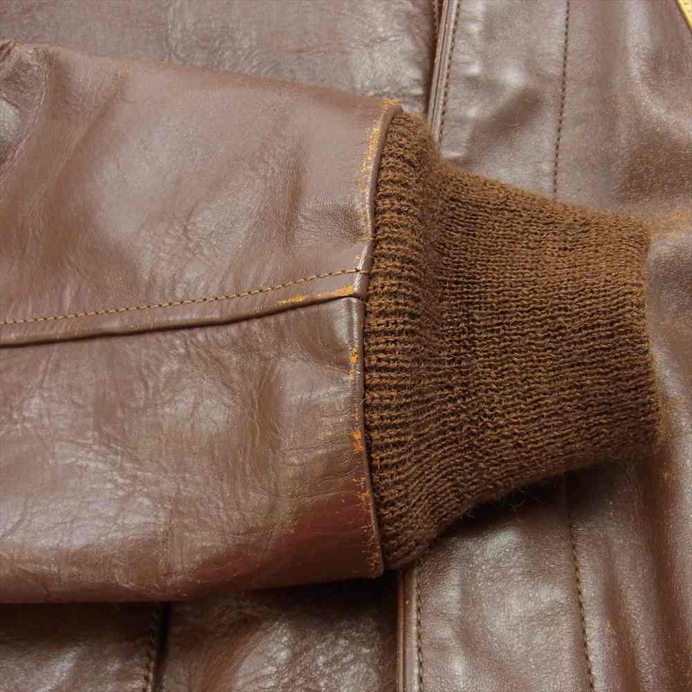 The REAL McCOY'S ザリアルマッコイズ 旧マッコイ ラフウェア 実名復刻 A-2 カスタム KUNMING JOE'S CBI レザー ジャケット  ブラウン系 38【中古】