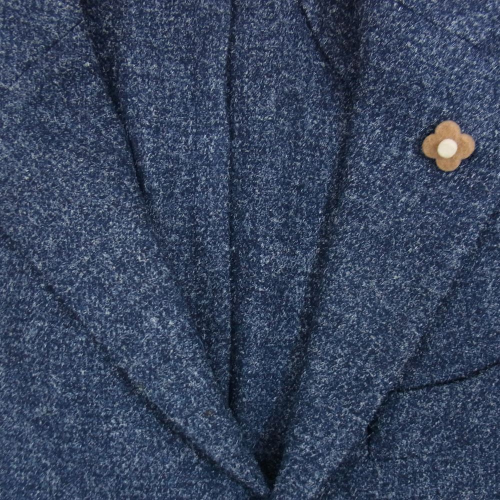 LARDINI ラルディーニ イタリア製 ブートニエール付 ウール テーラード ジャケット ネイビー系 46【中古】