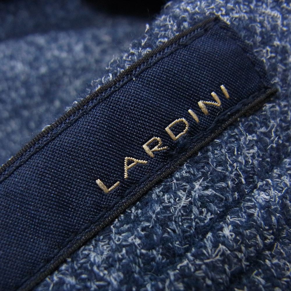 LARDINI ラルディーニ イタリア製 ブートニエール付 ウール テーラード ジャケット ネイビー系 46【中古】