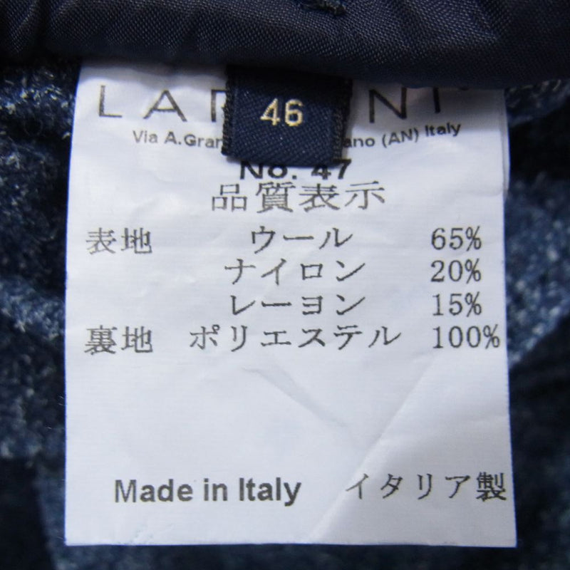 LARDINI ラルディーニ イタリア製 ブートニエール付 ウール テーラード ジャケット ネイビー系 46【中古】