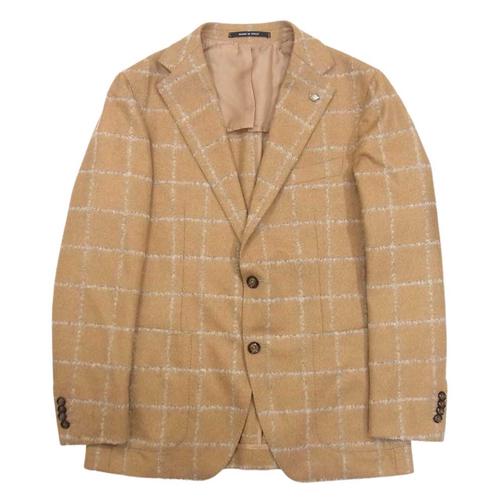 タリアトーレ 1SVF22K イタリア製 ウール チェック テーラード ジャケット ブラウン系 48【中古】