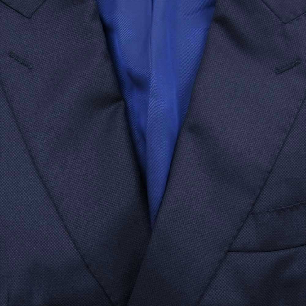 ブリッラ ペル イル グスト 日本製 ウール セットアップ ダブル テーラード ジャケット パンツ ネイビー系 ジャケット46　パンツ46【中古】