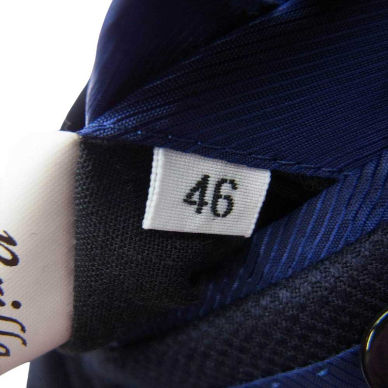 ブリッラ ペル イル グスト 日本製 ウール セットアップ ダブル テーラード ジャケット パンツ ネイビー系 ジャケット46　パンツ46【中古】