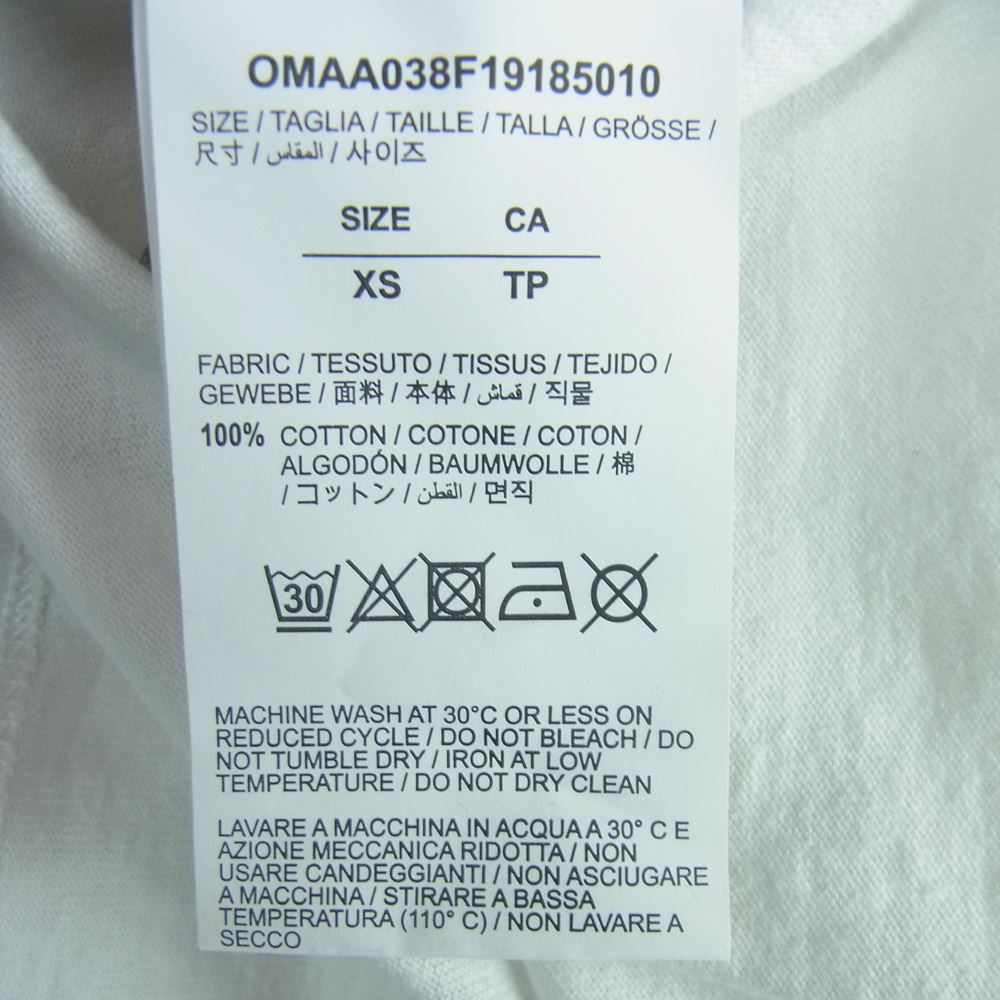 OFF-WHITE オフホワイト OMAA038F19185010 Oversize Tee オーバーサイズ 半袖 Tシャツ ポルトガル製 ホワイト系 XS【中古】
