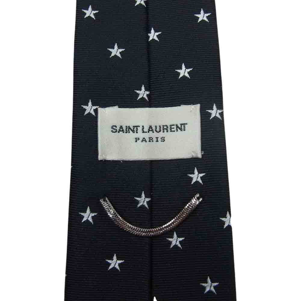 SAINT LAURENT サンローラン 星柄 ネクタイ ブラック系【中古】