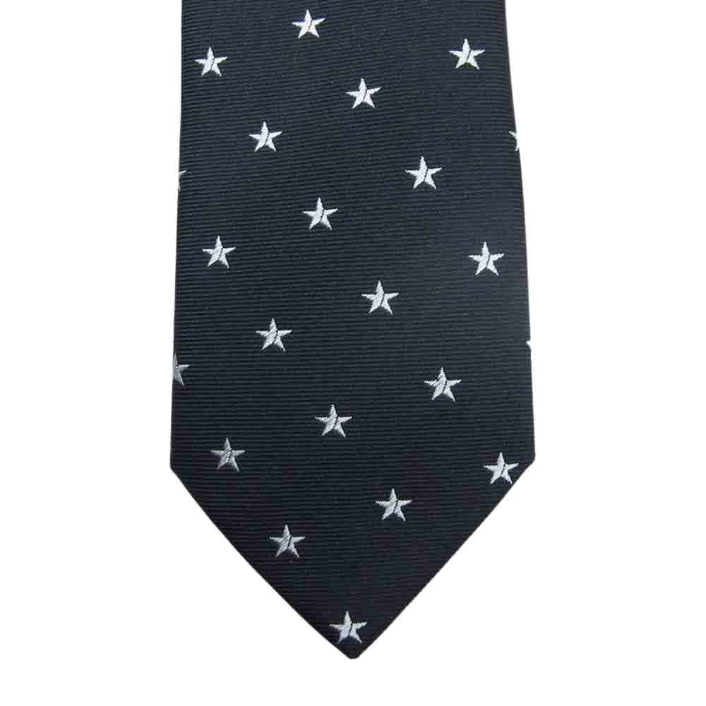 SAINT LAURENT サンローラン 星柄 ネクタイ ブラック系【中古】