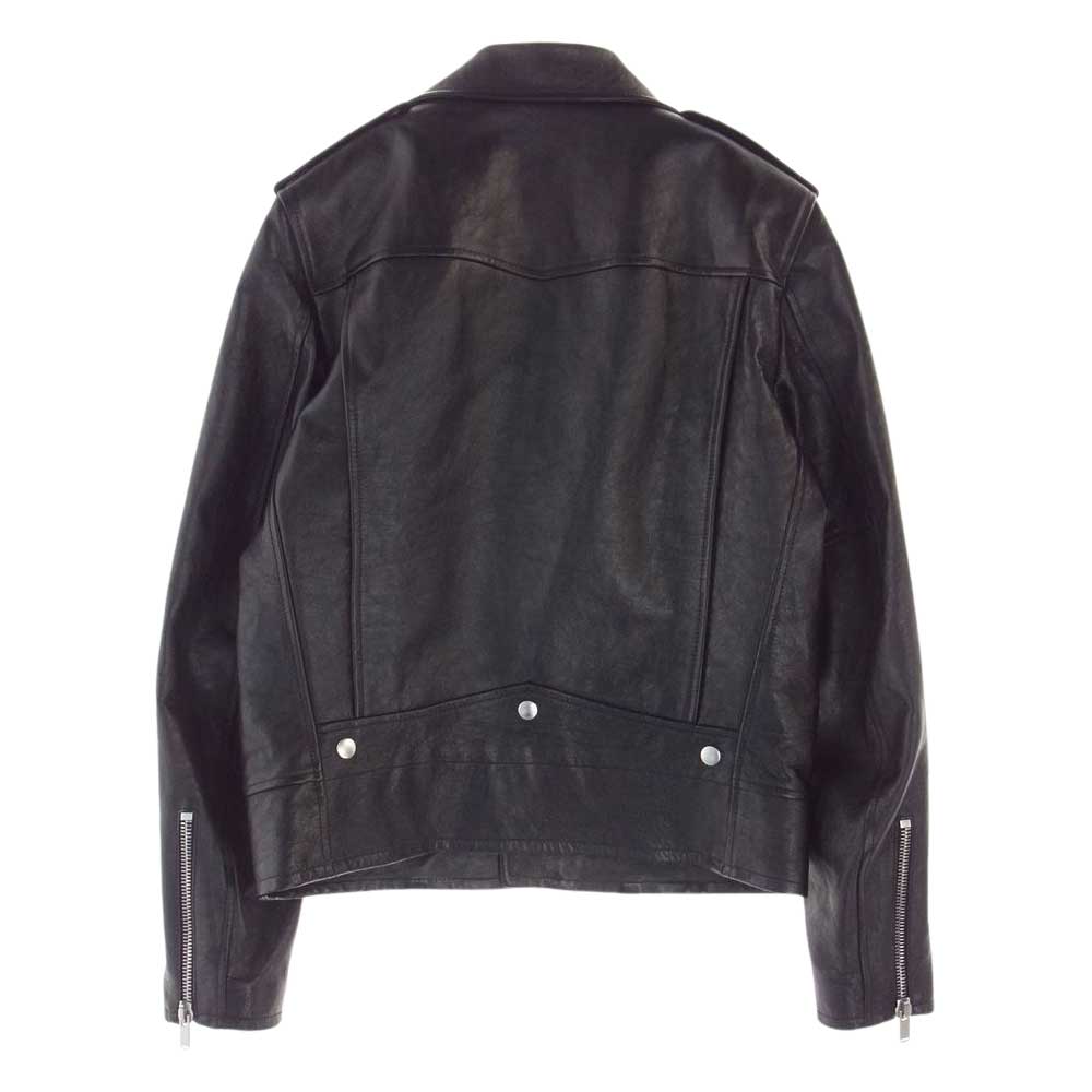 SAINT LAURENT サンローラン 484284 YC2NI L01 クラシック モーターサイクル レザー ダブル ライダース ジャケット ブラック系 48【美品】【中古】