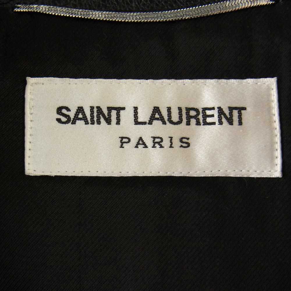 SAINT LAURENT サンローラン 484284 YC2NI L01 クラシック モーターサイクル レザー ダブル ライダース ジャケット ブラック系 48【美品】【中古】