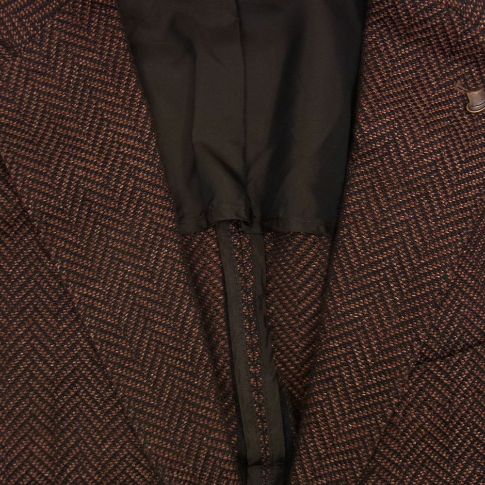 タリアトーレ 1SVF22K イタリア製 リネン コットン ヘリンボーン テーラード ジャケット ブラウン系 48【中古】