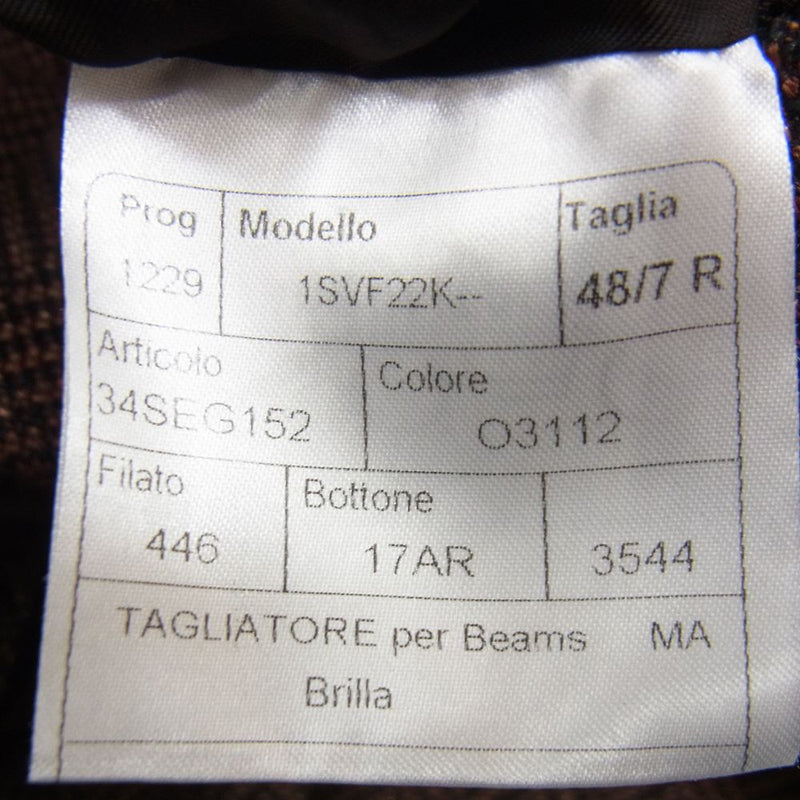 タリアトーレ 1SVF22K イタリア製 リネン コットン ヘリンボーン テーラード ジャケット ブラウン系 48【中古】