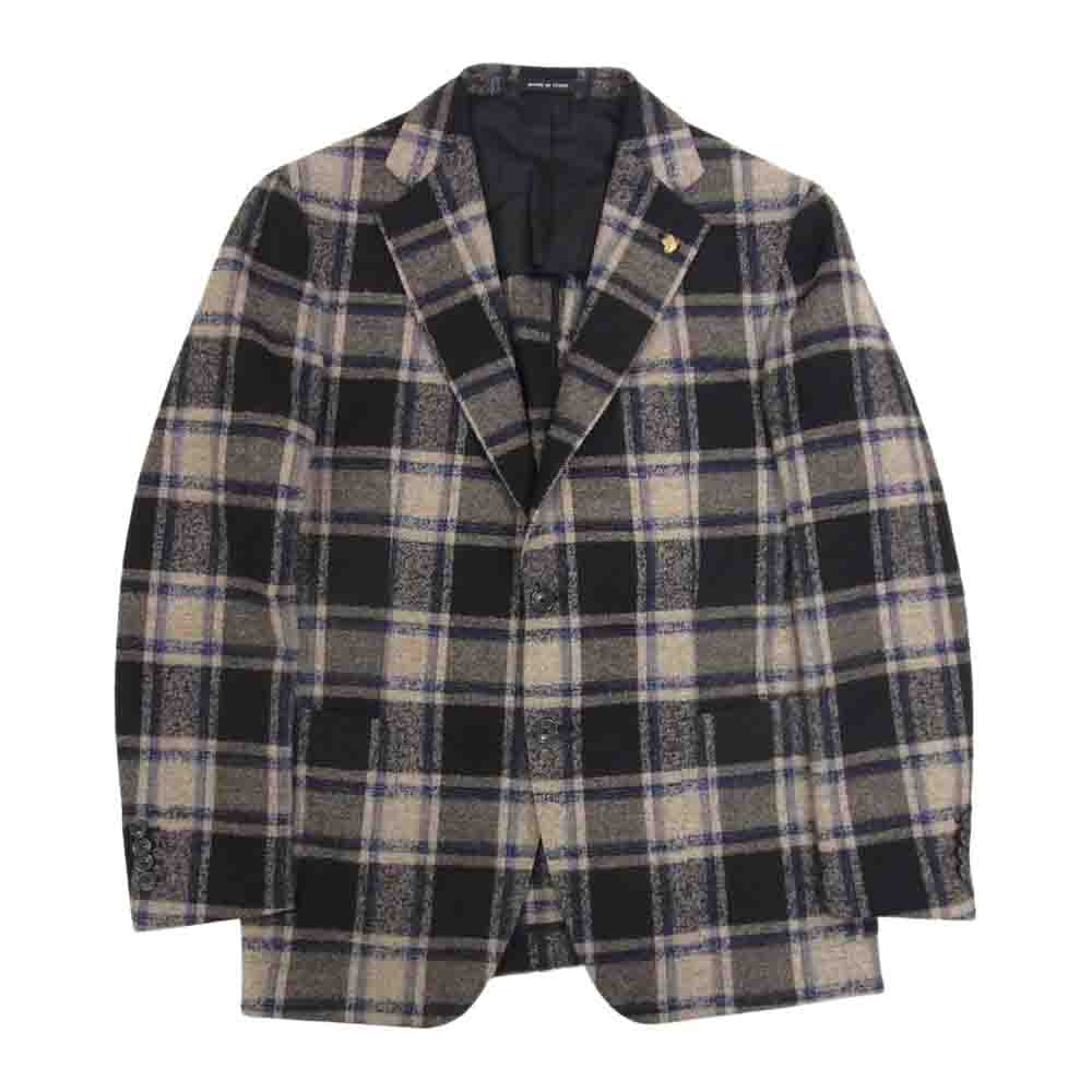 タリアトーレ 1SVS22K イタリア製 ウール チェック テーラード ジャケット グレー系 50【中古】