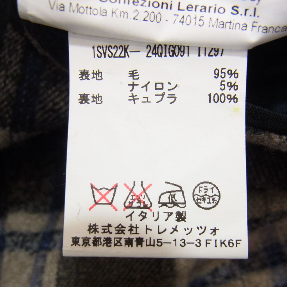 タリアトーレ 1SVS22K イタリア製 ウール チェック テーラード ジャケット グレー系 50【中古】