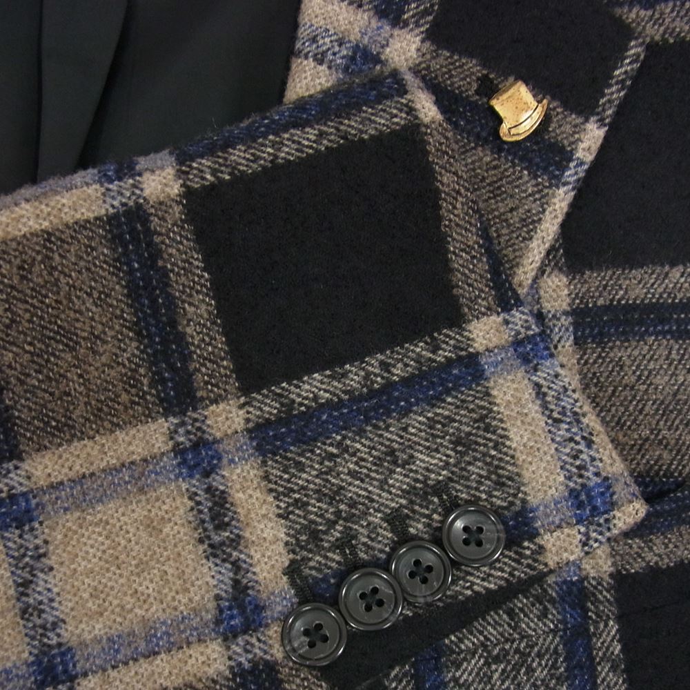 タリアトーレ 1SVS22K イタリア製 ウール チェック テーラード ジャケット グレー系 50【中古】