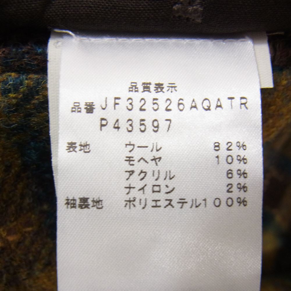 LARDINI ラルディーニ JF32526AQATR イタリア製 ブートニエール付 モヘア混 ウール チェック テーラード ジャケット カーキ系 50【中古】