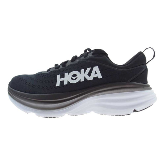 HOKA ONE ONE ホカ オネオネ 1127953 BONDI 8 WIDE ボンダイ8 ワイド ローカット スニーカー ブラック系 25cm【美品】【中古】