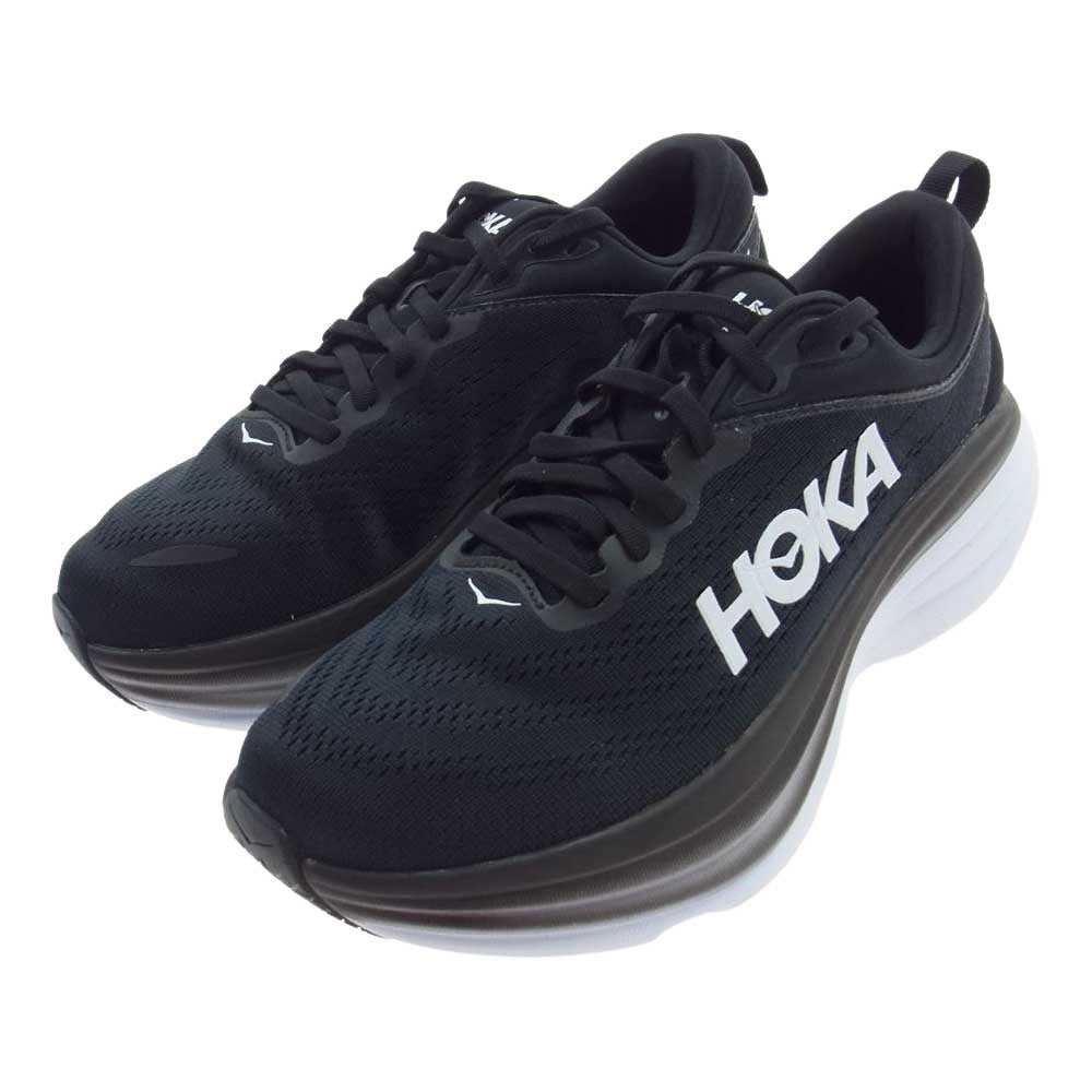 HOKA ONE ONE ホカ オネオネ 1127953 BONDI 8 WIDE ボンダイ8 ワイド ローカット スニーカー ブラック系 25cm【美品】【中古】