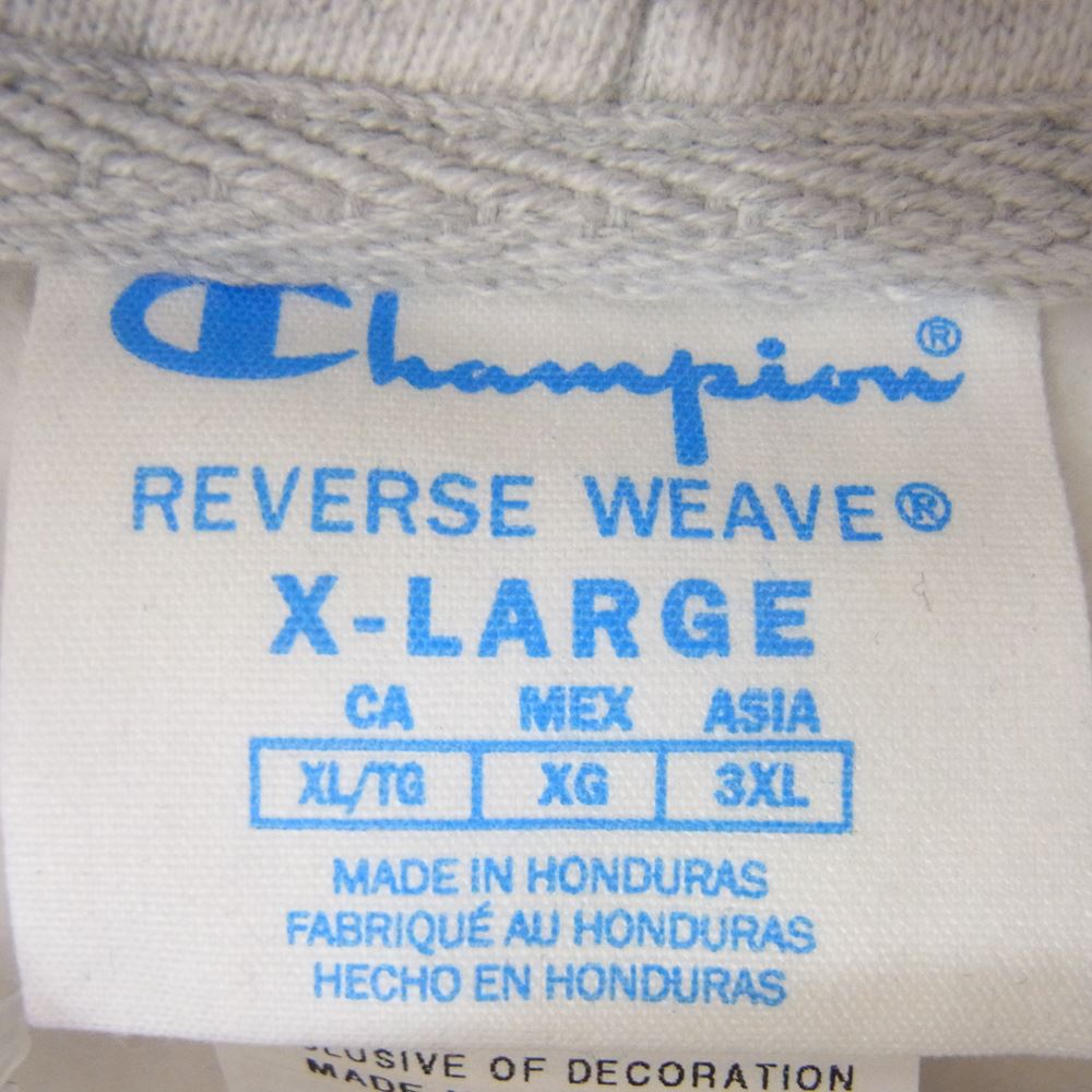 Champion チャンピオン 青単タグ 復刻 ohio state オールド イングリッシュ 書体 パーカー グレー系 XL【中古】