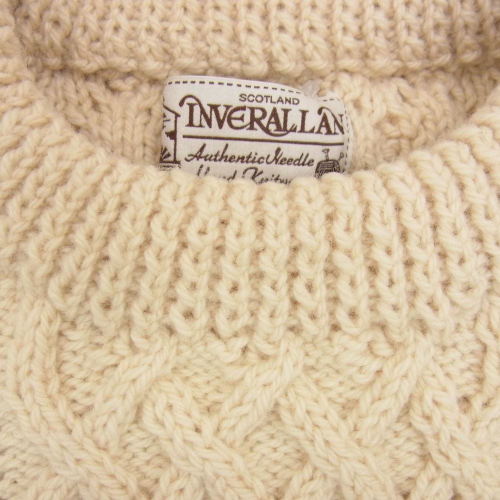 INVERALLAN インバーアラン 1A CREW-NECK KNIT Natural オフホワイト系 46【極上美品】【中古】