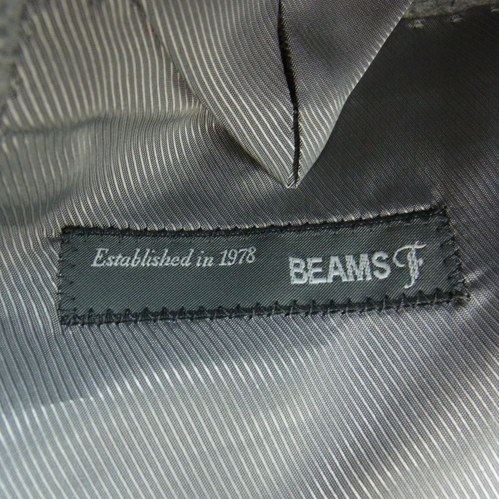 ビームスエフ ウール  ストライプ テーラード ジャケット パンツ セットアップ グレー グレー系 ジャケット95　パンツ95【美品】【中古】