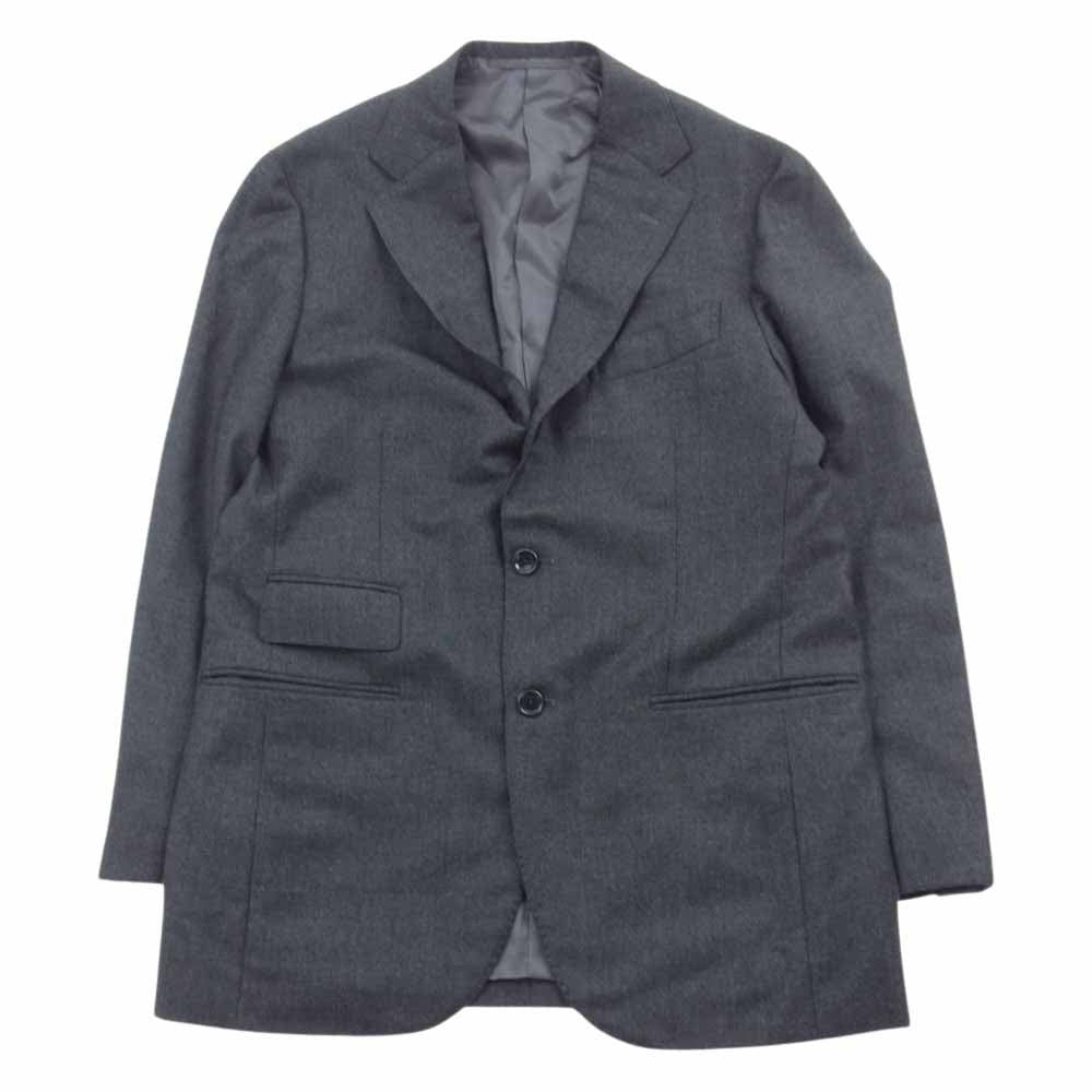 ビームスエフ ウール  テーラード ジャケット パンツ セットアップ ブラック グレー系 50 8R【美品】【中古】