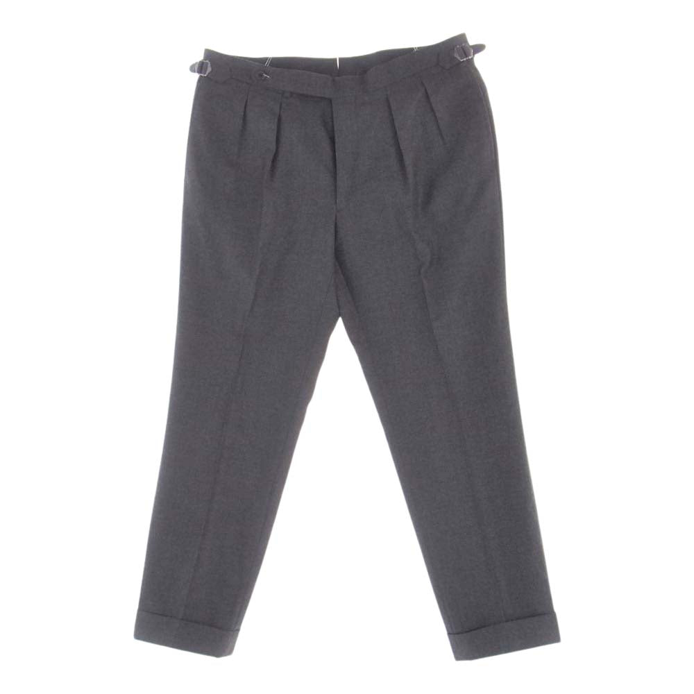 ビームスエフ ウール  テーラード ジャケット パンツ セットアップ ブラック グレー系 50 8R【美品】【中古】