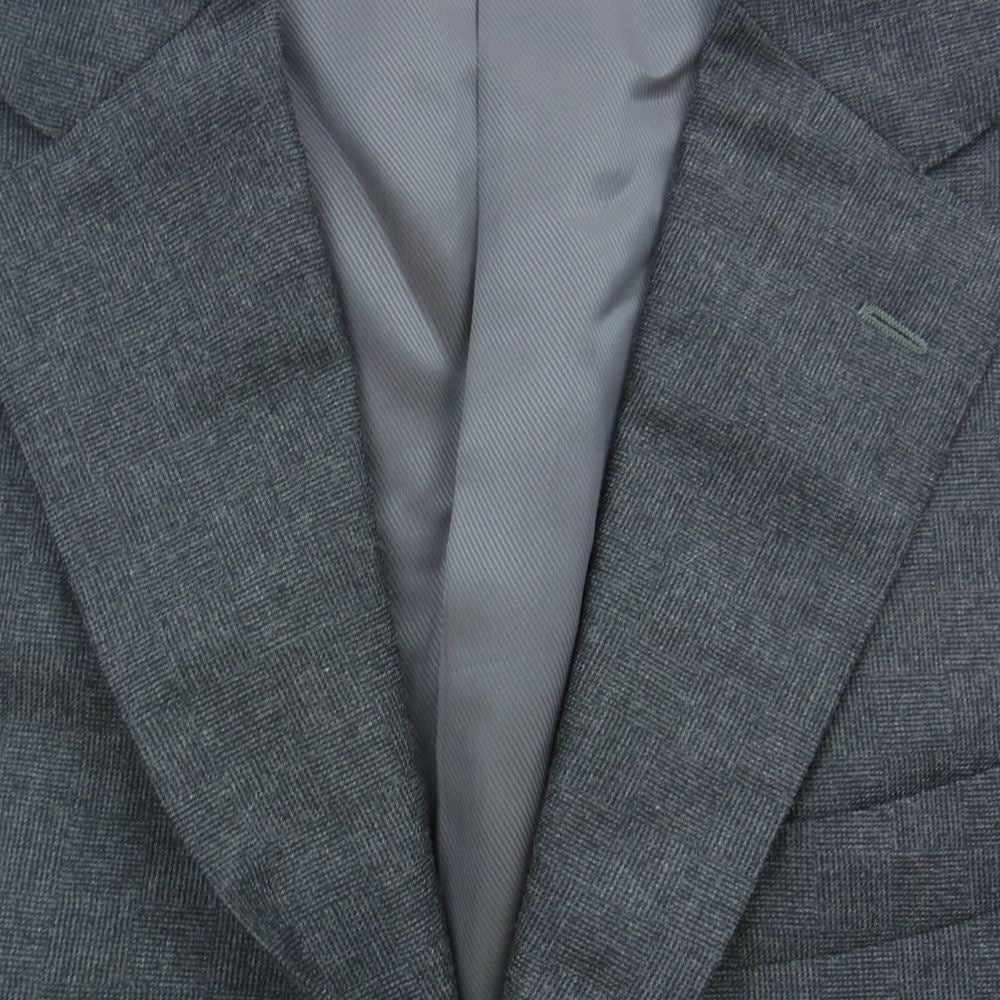 ビームスエフ ウール  テーラード ジャケット パンツ セットアップ ブラック グレー系 50 8R【美品】【中古】