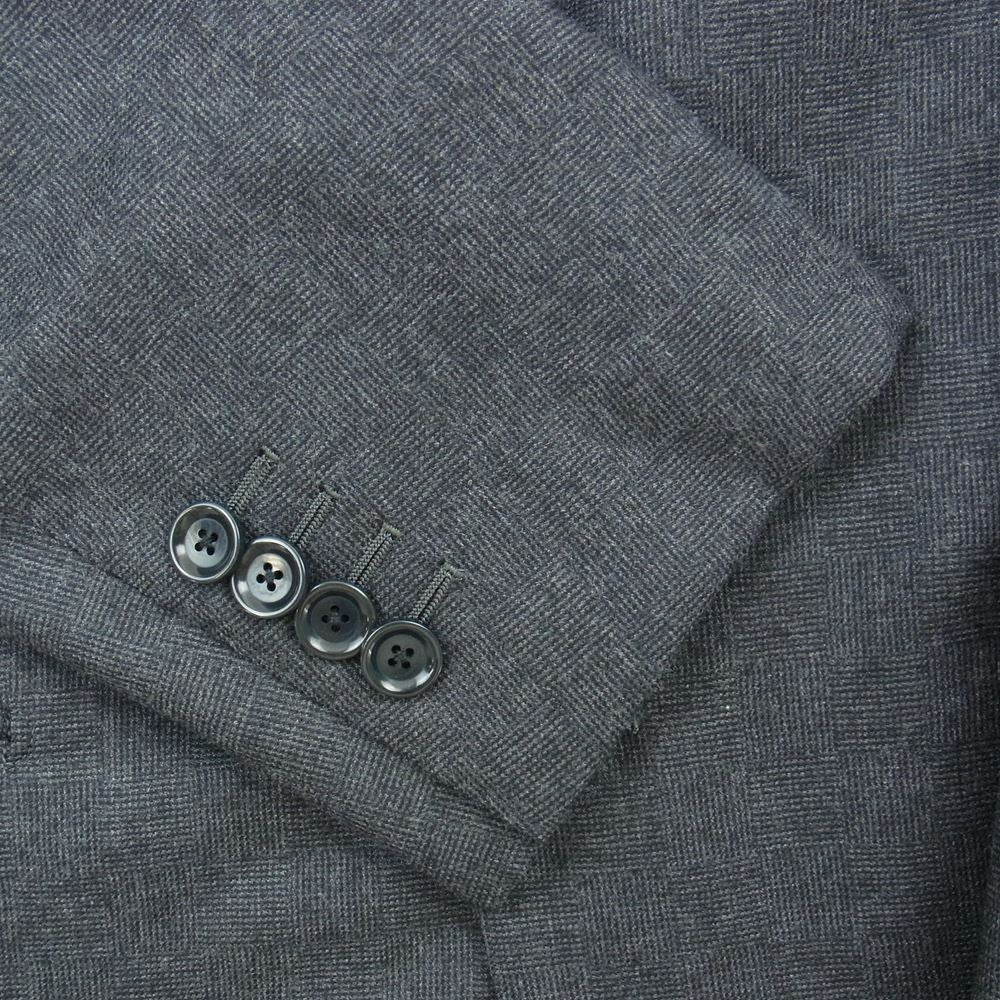 ビームスエフ ウール  テーラード ジャケット パンツ セットアップ ブラック グレー系 50 8R【美品】【中古】