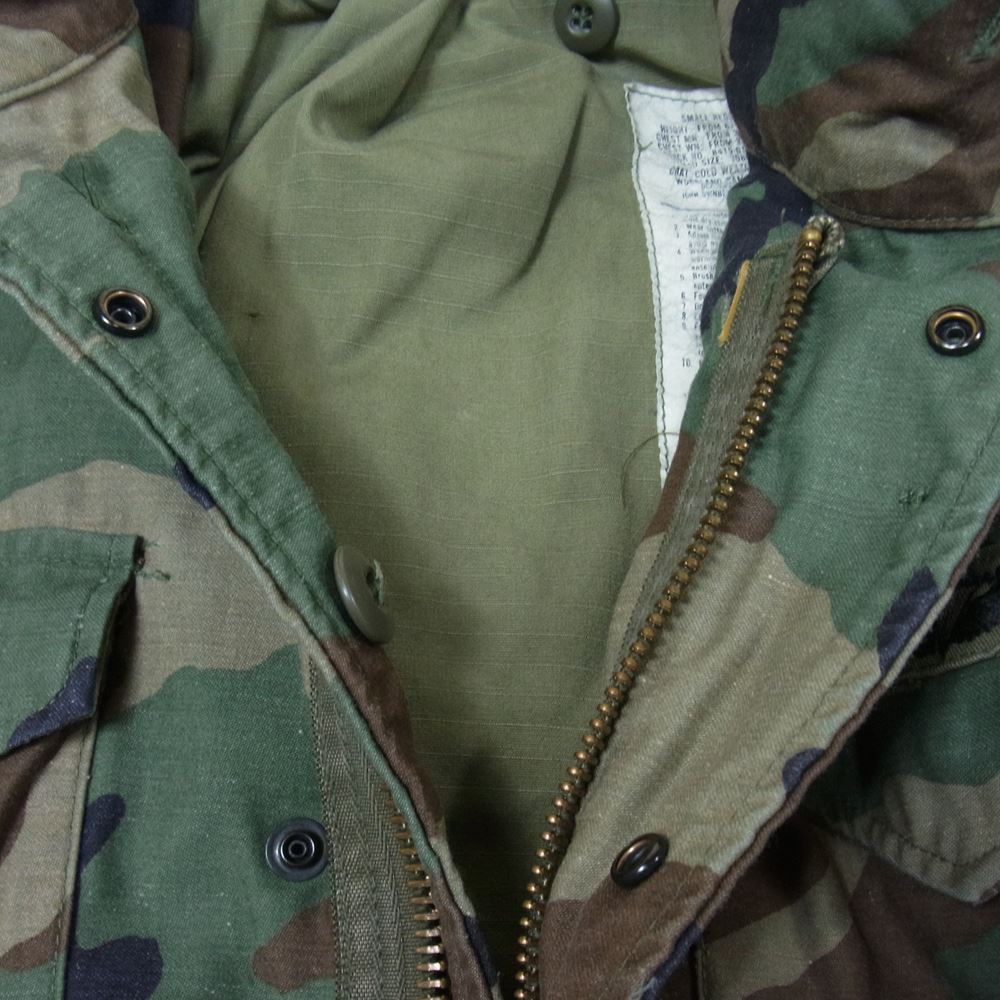米軍 ヴィンテージ M-65 COAT COLD WEATHER FIELD ミリタリージャケット カモ カーキ系 SMALL REGULAR【中古】