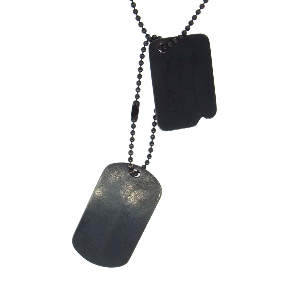 ネーム × Poda ポダ ドッグタグ ネックレス ブラック系【中古】