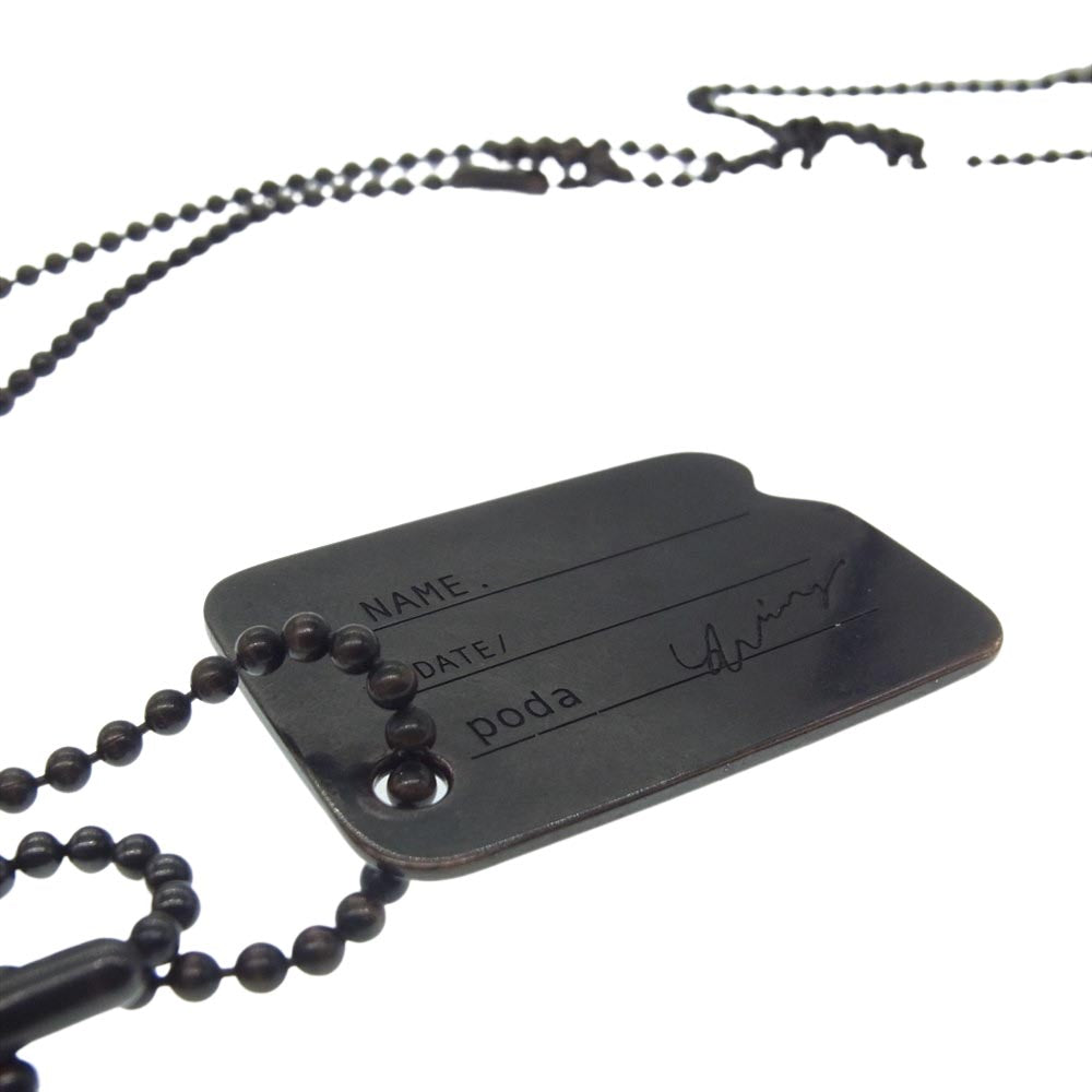 ネーム × Poda ポダ ドッグタグ ネックレス ブラック系【中古】