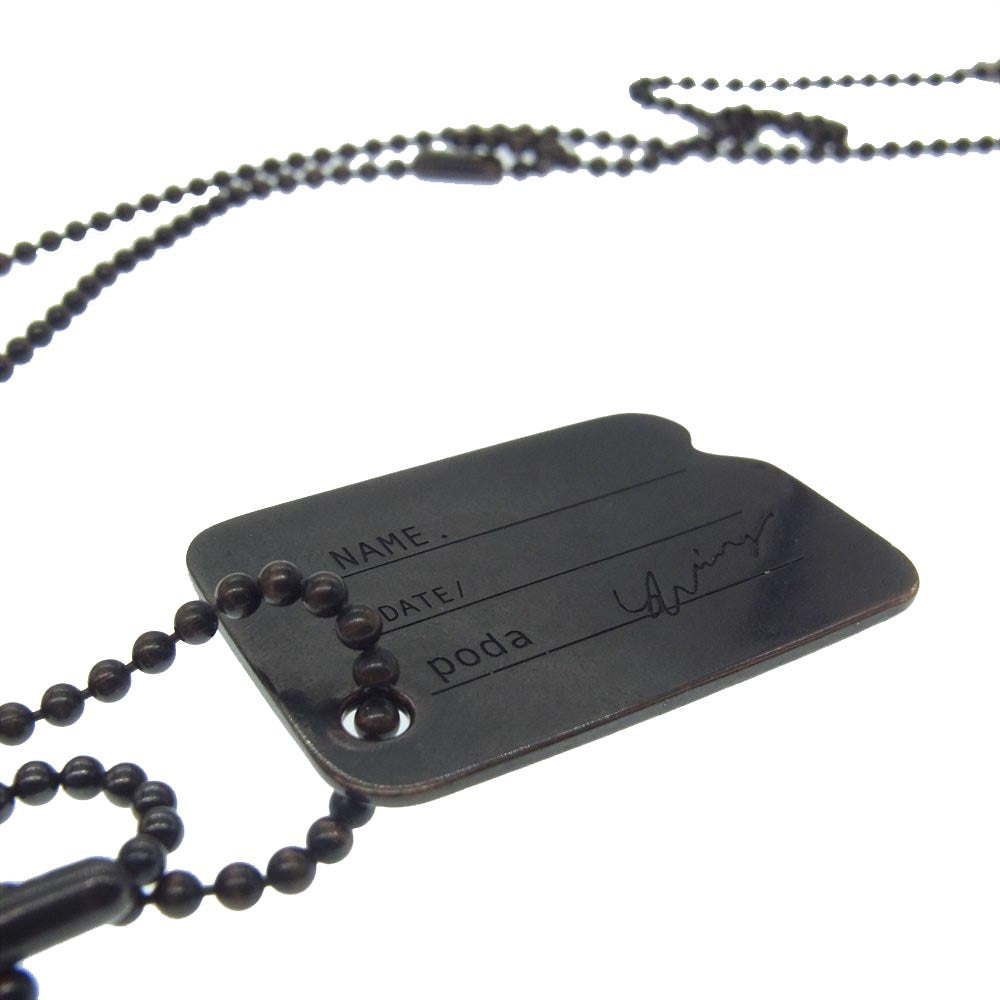 ネーム × Poda ポダ ドッグタグ ネックレス ブラック系【中古】
