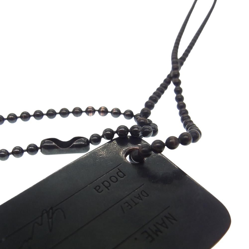 ネーム × Poda ポダ ドッグタグ ネックレス ブラック系【中古】